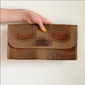 Vintage python and snakeskin Carlos falchi clutch